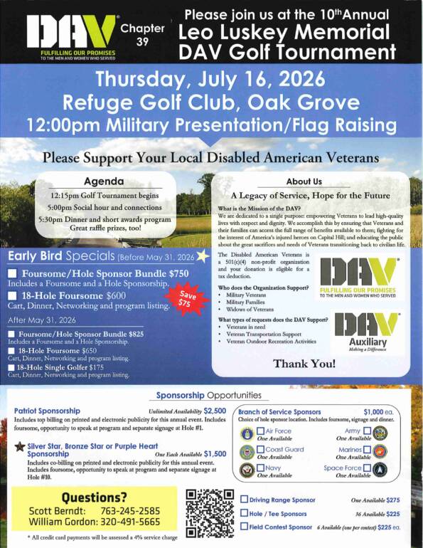 DAV Chapter 39 10th Annual Golf Classic