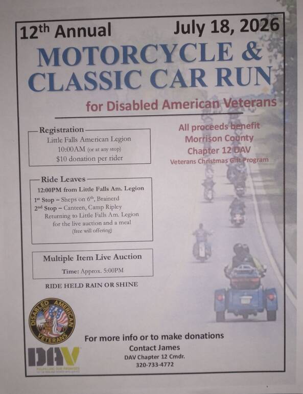 12th Annual Motorcycle & Classic Car Run