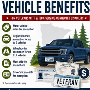 Minnesota State Veterans Benefits – Vehicle Benefits for 100% Disabled Veterans